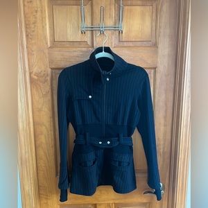 Lululemon black pinstripe jacket.